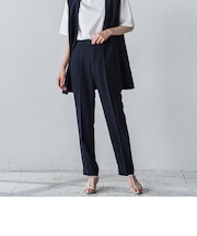 メランジツイルタックテーパードパンツ≪洗濯機で洗える/セットアップ対応≫