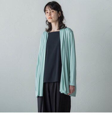 【大きいサイズ】シルク混カットカーディガン≪手洗い可能≫