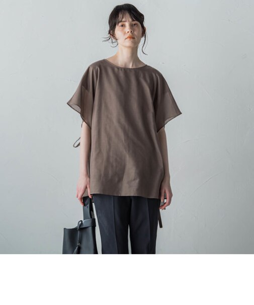 ブライトローン半袖ブラウス≪洗濯機で洗える≫