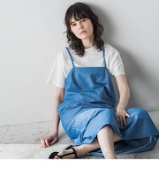 【WEB&一部店舗限定】スマッシュリネンデニムワンピース≪洗濯機で洗える≫