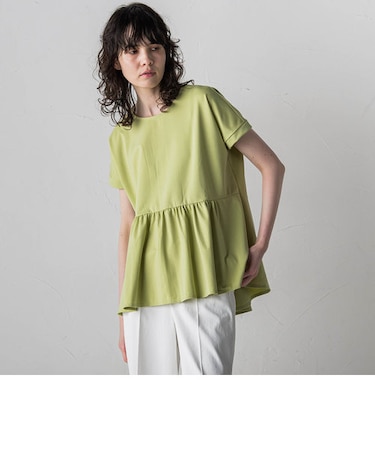 【WEB&一部店舗限定】マシュマロポンチペプラムカットソー≪洗濯機で洗える≫