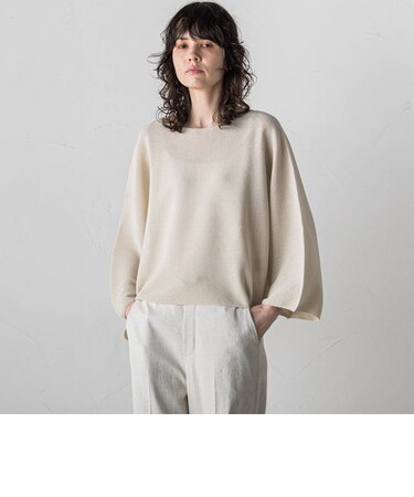 【WEB&一部店舗限定】ワイドスリーブクロップドニットプルオーバー≪手洗い可能≫