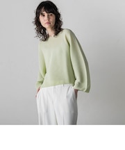 【WEB&一部店舗限定】ワイドスリーブクロップドニットプルオーバー≪手洗い可能≫