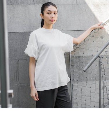 袖シアーカットソー≪洗濯機で洗える/吸水速乾/接触冷感≫