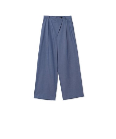 【WEB&一部店舗限定】先染めデニムカバーワイドパンツ≪洗濯機で洗える≫