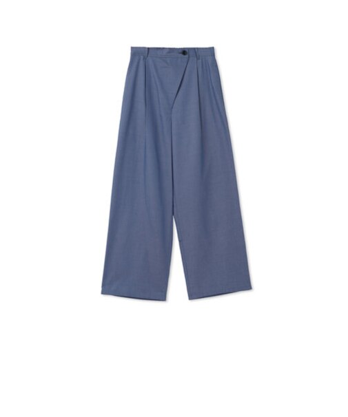 【WEB&一部店舗限定】先染めデニムカバーワイドパンツ≪洗濯機で洗える≫