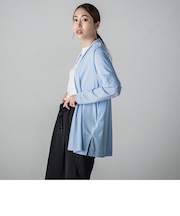 【大きいサイズ】シアージャージーカットカーディガン≪洗濯機で洗える≫