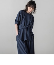 麻調シャンブレーブラウス≪洗濯機で洗える/吸水速乾/UVカット≫