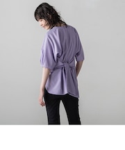 麻調シャンブレーブラウス≪洗濯機で洗える/吸水速乾/UVカット≫