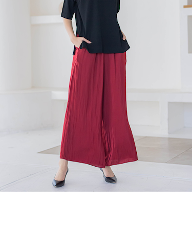 【カタログ掲載】スエードタッチサテンパンツ≪洗濯機で洗える≫