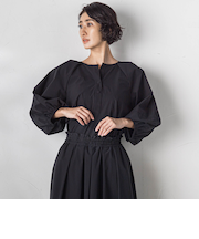 ボリューム袖タフタブラウス≪洗濯機で洗える/セットアップ対応≫