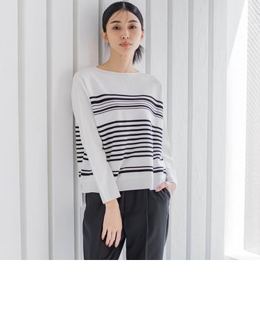 【大きいサイズ】LEXUSボーダーニット≪手洗い可能≫