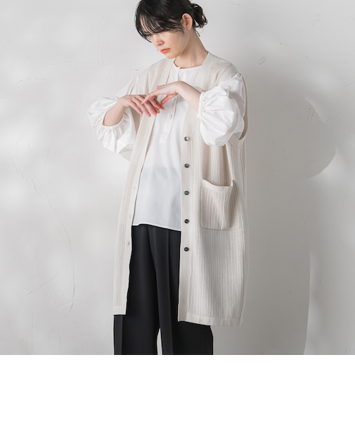 シアトルメッシュニットジレ≪手洗い可能≫