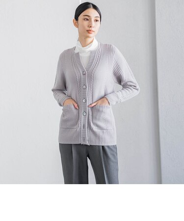 KARLKARLキーネックカーディガン≪手洗い可能≫