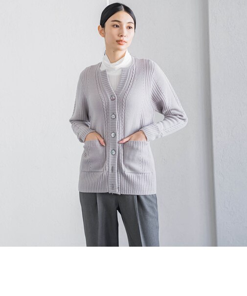 KARLKARLキーネックカーディガン≪手洗い可能≫