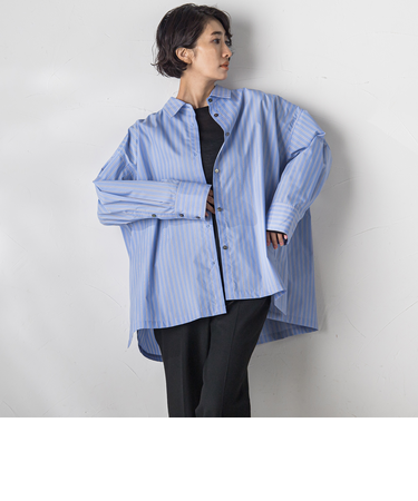 タイプライターオーバーサイズシャツ≪洗濯機で洗える/速乾性/抗ピリング≫