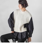 【大きいサイズ】HAMILTONニットベスト≪手洗い可能≫