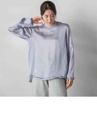 【WEB&一部店舗限定】シアーサテンTブラウス