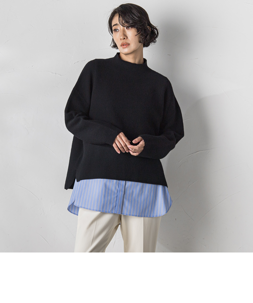 【大きいサイズ/カタログ掲載】CHESSハイネックニットプルオーバー