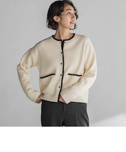 配色トリムニット≪手洗い可能≫