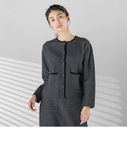 配色トリムニット≪手洗い可能≫