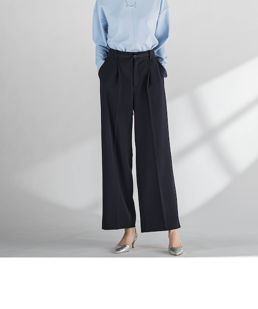 パーフェクトジャージワイドパンツ≪洗濯機で洗える≫