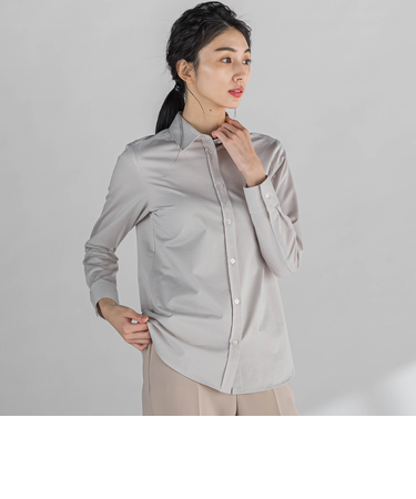 ストライプシャツ≪洗濯機で洗える≫