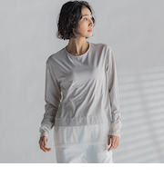 【大きいサイズ】シアードッキングカットソー≪洗濯機で洗える≫