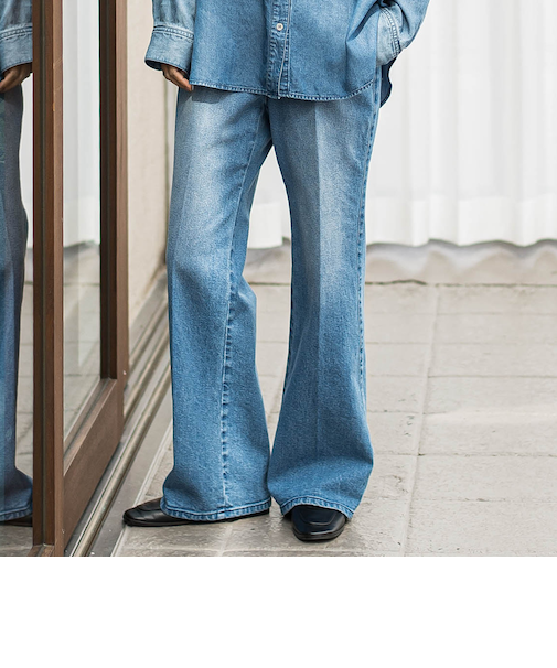 ストレッチデニムパンツ≪洗濯機で洗える≫