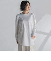 【biyori】”どんな着こなしもシャレ見え”ドッキングカットソー≪洗濯機で洗える≫