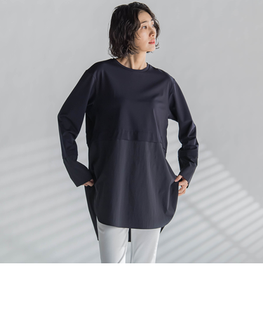 【biyori】”どんな着こなしもシャレ見え”ドッキングカットソー≪洗濯機で洗える≫