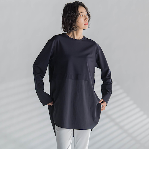 【biyori】”どんな着こなしもシャレ見え”ドッキングカットソー≪洗濯機で洗える≫