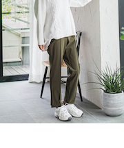 【大きいサイズ】【biyori/新色追加】”ノンストレス”脚線美トラックパンツ≪洗濯機で洗える≫