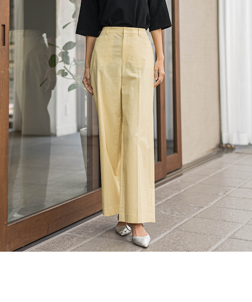 バックラッシュリネン混パンツ≪洗濯機で洗える≫