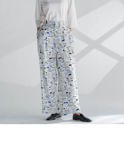 【大きいサイズ】幾何柄パンツ≪洗濯機で洗える≫