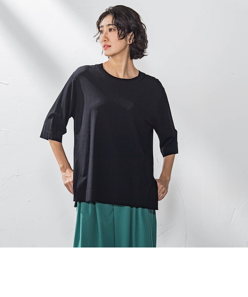 Tシャツ風ニットプルオーバー≪手洗い可能≫｜ラエフの通販｜&mall