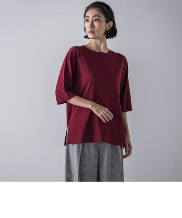 Tシャツ風ニットプルオーバー≪手洗い可能≫
