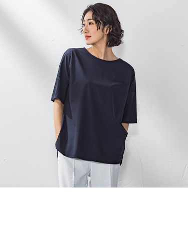 バックサテンカットソー≪洗濯機で洗える≫