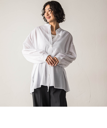 【大きいサイズ】【biyori】シアーシャツ≪洗濯機で洗える≫