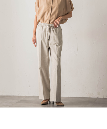 【biyori】シェルタリングドライオックスワイドパンツ≪洗濯機で洗える≫