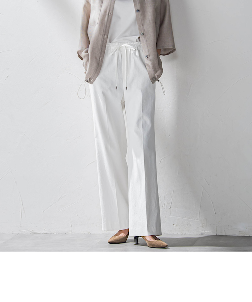 【大きいサイズ】【biyori】シェルタリングドライオックスワイドパンツ≪洗濯機で洗える≫