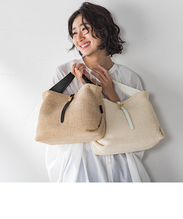 【VIOLAd'ORO】イタリアンラフィアシート2WAYトートバッグ