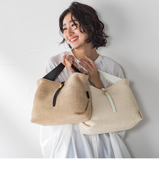 【VIOLAd'ORO】イタリアンラフィアシート2WAYトートバッグ