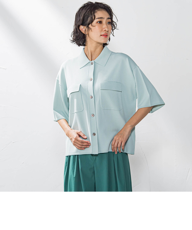 ポケット付き襟ニット≪手洗い可能≫