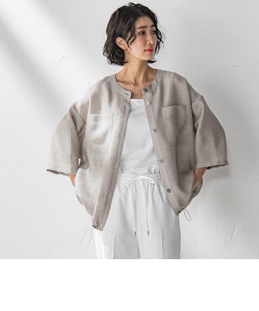 シャンブレーメッシュブルゾン≪手洗い可能≫