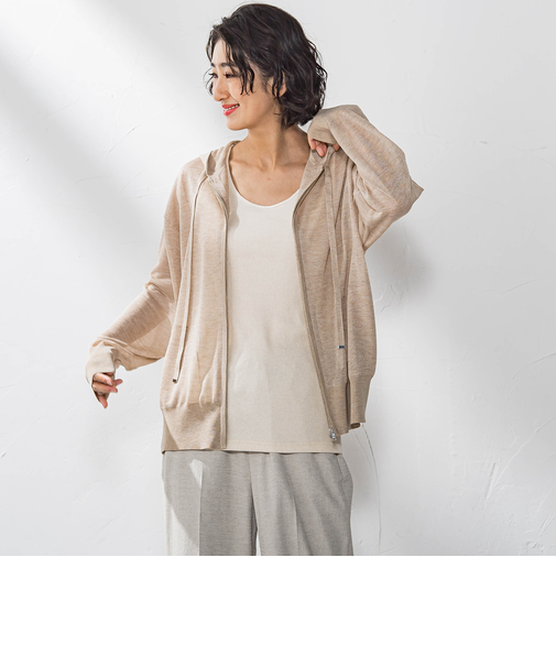 シアーラメニットパーカー≪手洗い可能≫