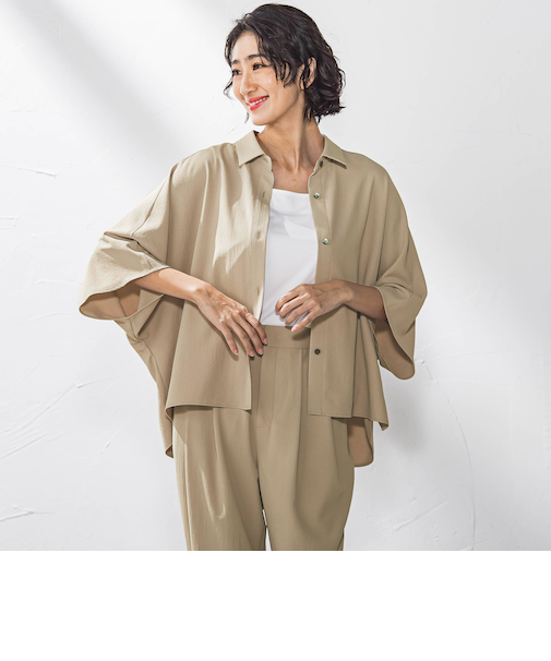 【大きいサイズ】キレリシャツブラウス≪洗濯機で洗える≫