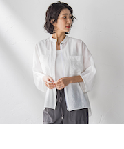 【大きいサイズ】シアーバンブーブラウス≪洗濯機で洗える≫