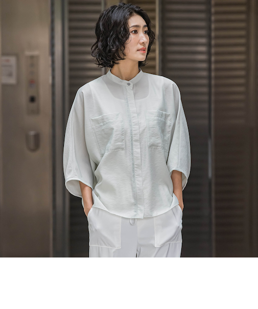 シアーバンブーブラウス≪洗濯機で洗える≫