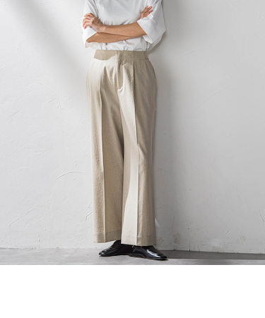 【大きいサイズ】ドライシャンタンワイドパンツ≪洗濯機で洗える≫